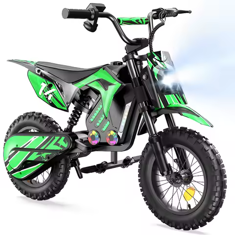 Moto enfant A14 freins doubles — amortisseurs lumières