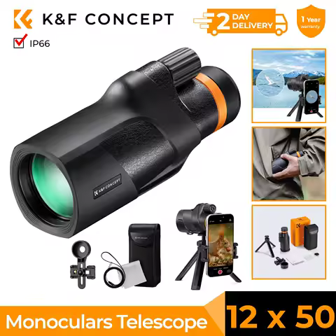 Monoculaire K&F Concept 12×50 IP66 — étanche BAK4