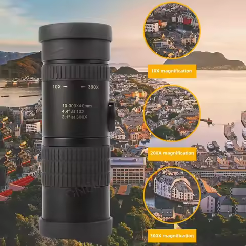 Monoculaire métal 10-300× — zoom puissant professionnel