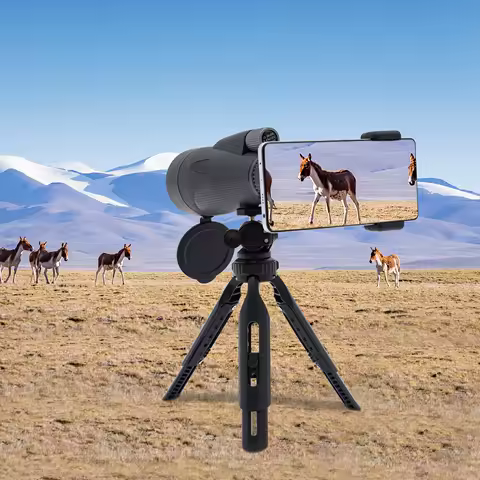 Lunette monoculaire ornithologie — trépied et clip téléphone