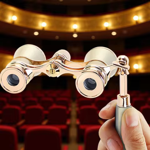 Jumelles vintage 3×25 — opéra théâtre poignée rétractable