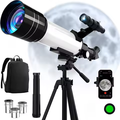 Télescope réfracteur 70/500 mm — pack trépied et filtre lunaire