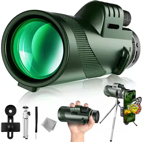 Monoculaire 80×100 HD — adaptateur tel et trépied prisme