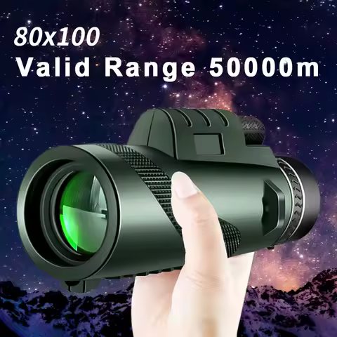 Monoculaire 80×100 HD — pack trépied et clip téléphone