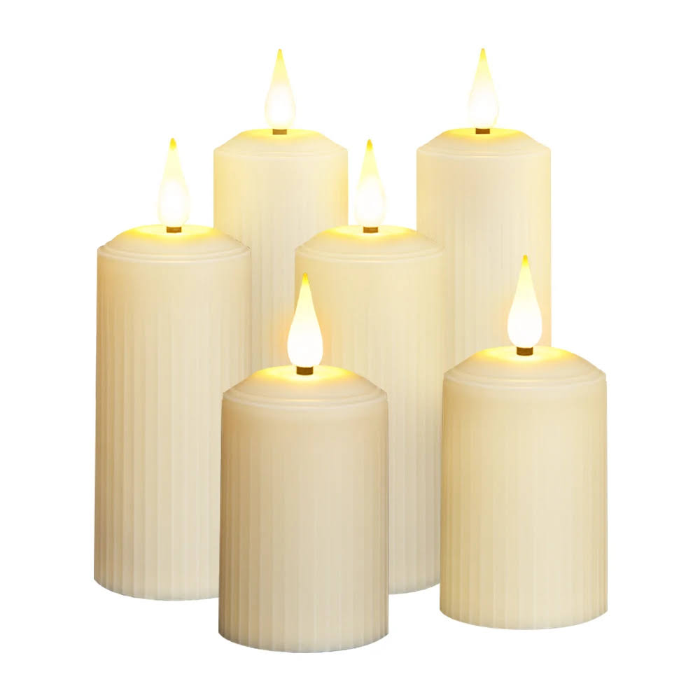 bougies blanches alignées