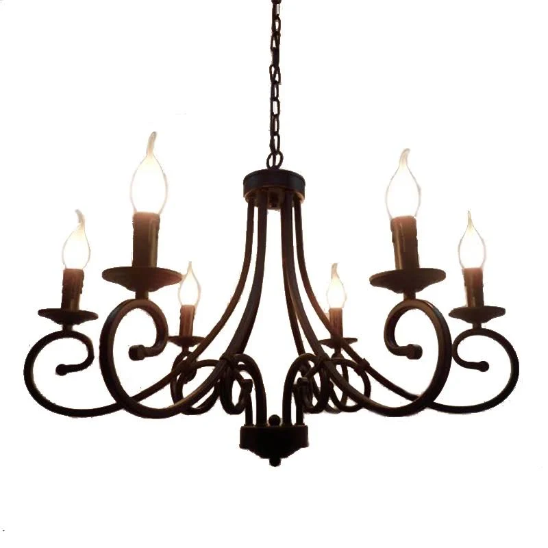 lustre en fer forgé noir