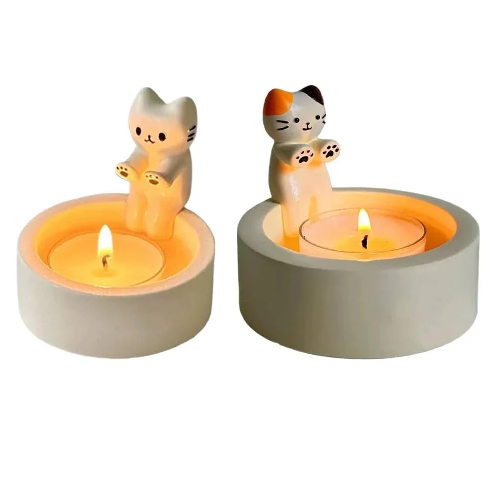bougeoirs céramiques chats