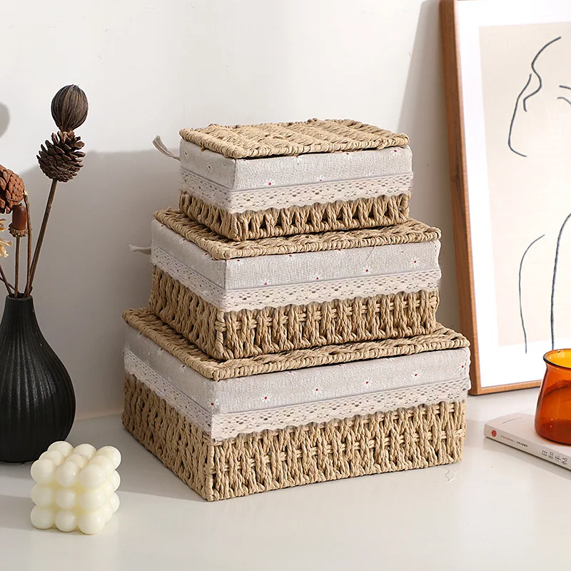 boîtes-de-rangement-tressées-avec-couvercle