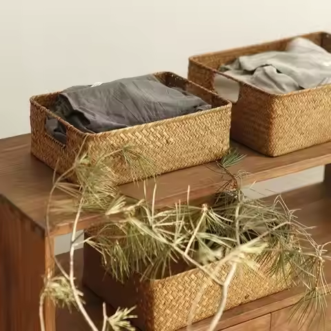 Panier en jonc de mer - Tressage naturel pour la table