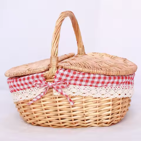 Panier en osier avec poignée - Pique-nique mini