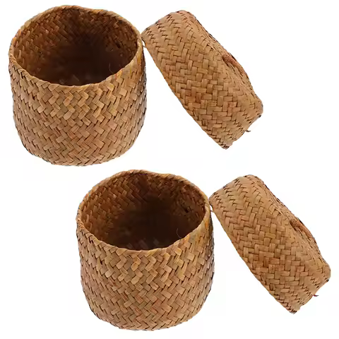 Lot de 2 paniers rustiques jonc de mer