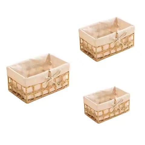 Panier rectangulaire décoratif en osier