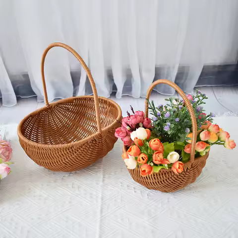 Panier de courses tressé - Fruits, légumes &amp; fleurs