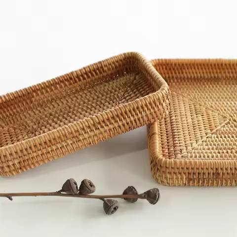 Bac rectangulaire en rotin - Outils cuisine