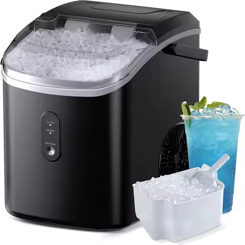 Machine à glaçons noire infrarouge 120W 15 kg/24h concassée