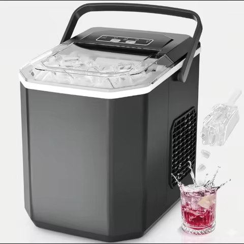 Machine à glaçons noire 15 kg/24h glace concassée et pépite