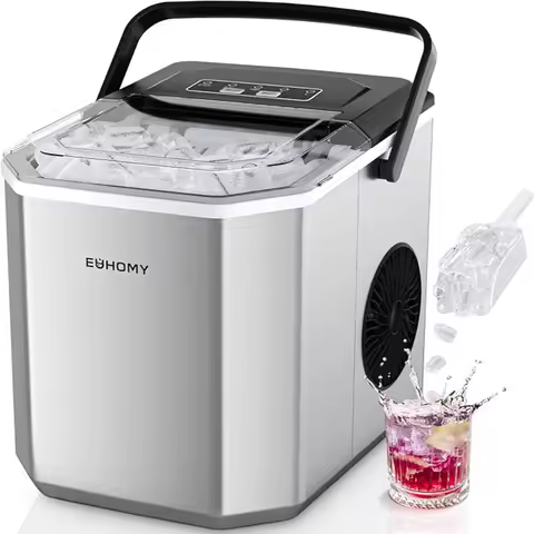 Machine à glaçons argentée 15 kg/24h glace concassée et pépite