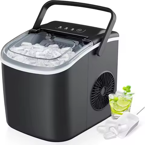 Machine à glaçons compacte noire 9 dés cuisine bureau