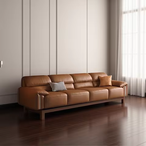 Canapé-lit cuir véritable électrique — multifonction premium