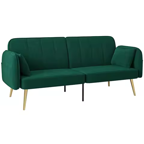 HOMCOM canapé clic-clac 2 places — velours convertible