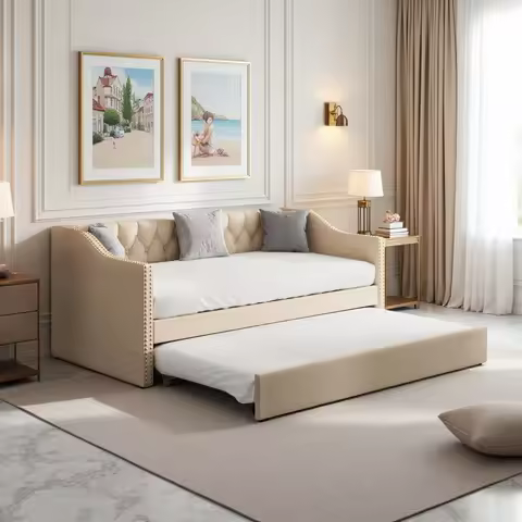 Canapé-lit escamotable Fangange 90×200 velours gris