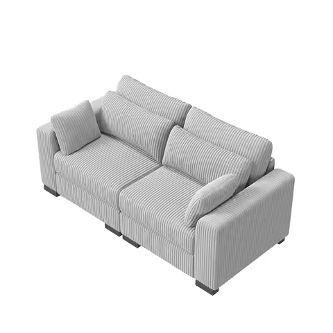 Canapé modulaire Anajqaqia velours — accoudoirs salon