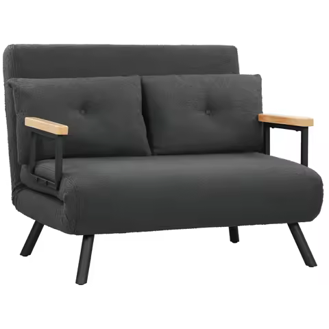 Homcom canapé-lit 4 en 1 peau de mouton — pliant rembourré