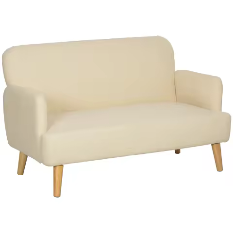Canapé HOMCOM 2 places aspect lin moderne