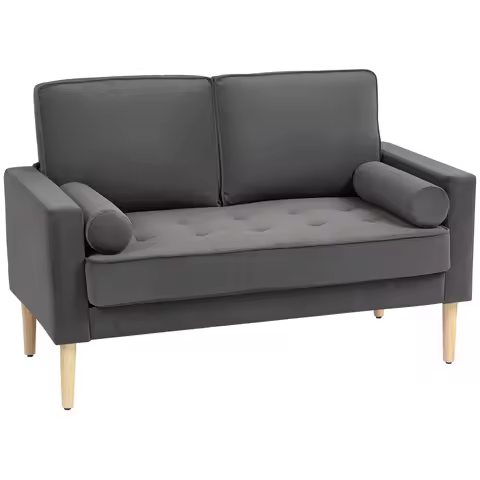 HOMCOM canapé 2 places 127 cm — velours coussins ressorts