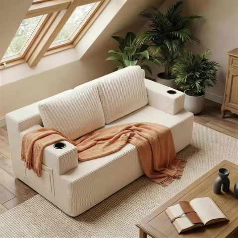 Canapé Cloud Couch 2 places — porte-gobelets et poches latérales