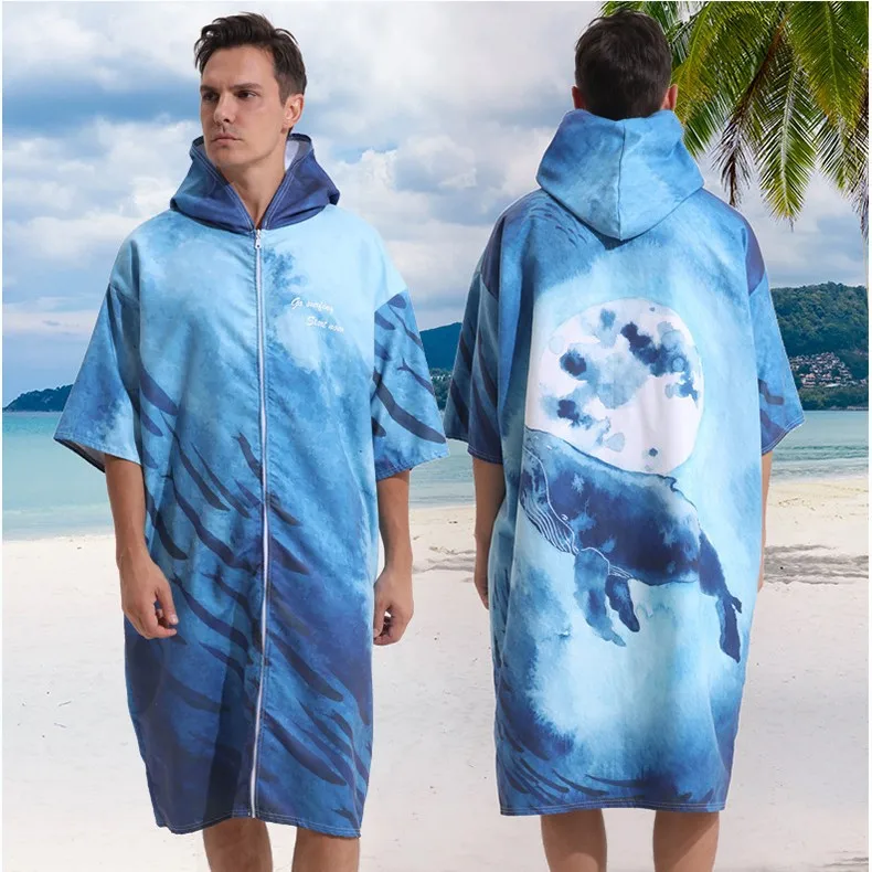 Poncho - robe céleste marine