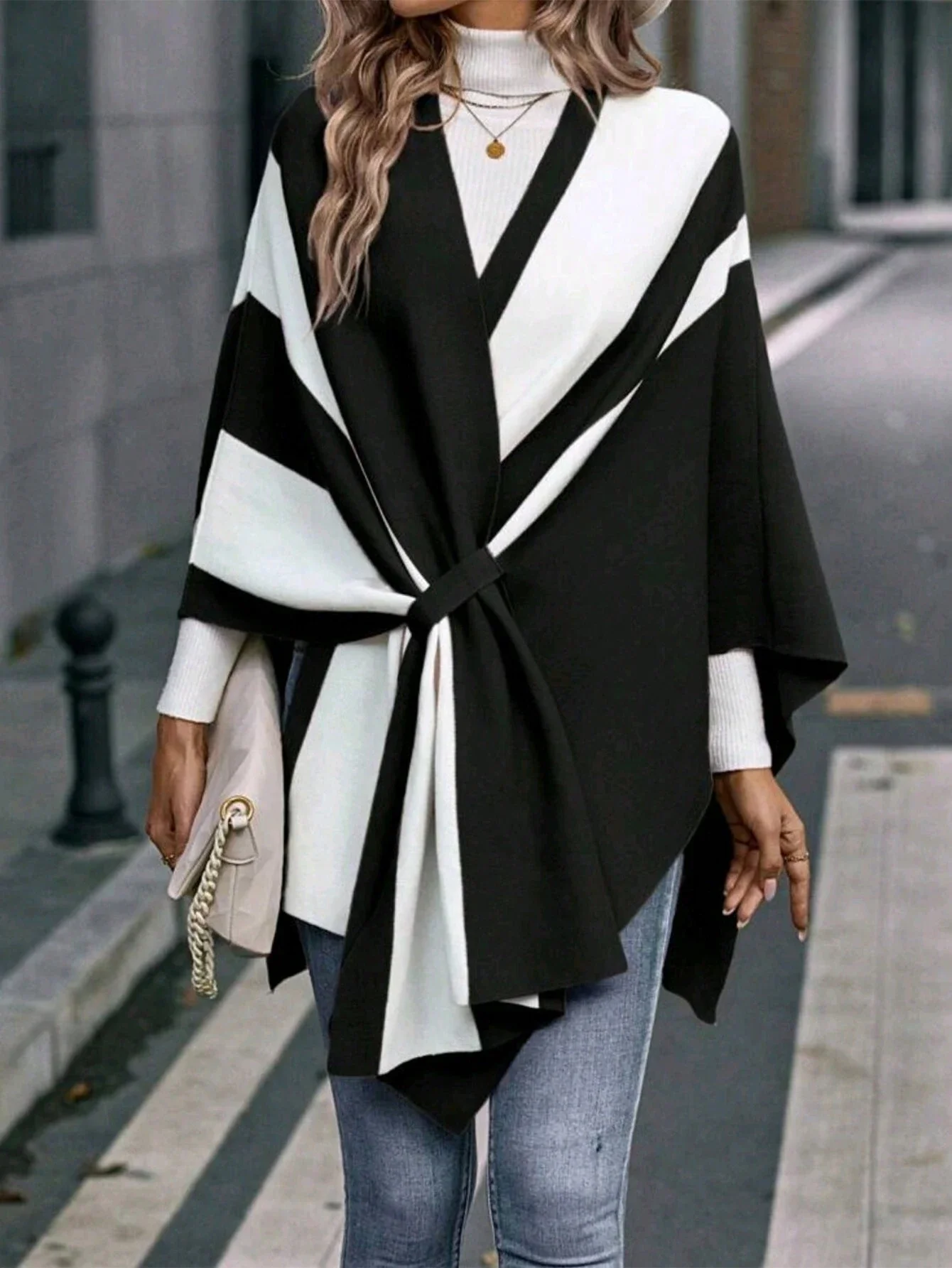 Poncho - poncho élégant noir
