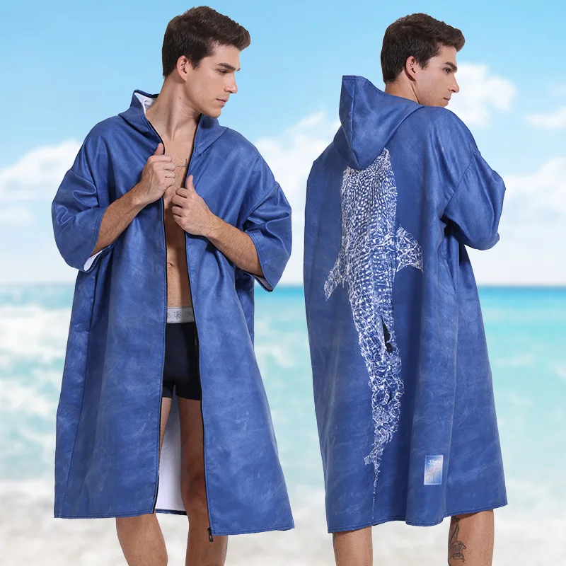 Poncho - robe poisson bleu